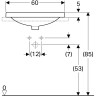 Раковина встраиваемая GEBERIT VARIFORM 40x60 см 500.731.01.2 без отверстия перелива